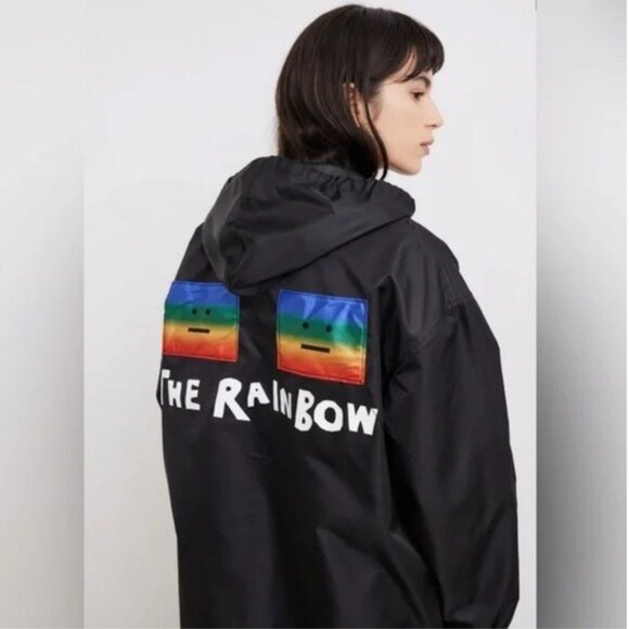 ACNE STUDIOS Rainbow Hooded Jacket Large - Picture 1 of 13